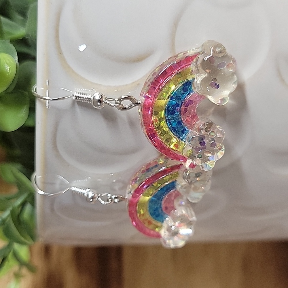 Rainbow Glitter Earrings